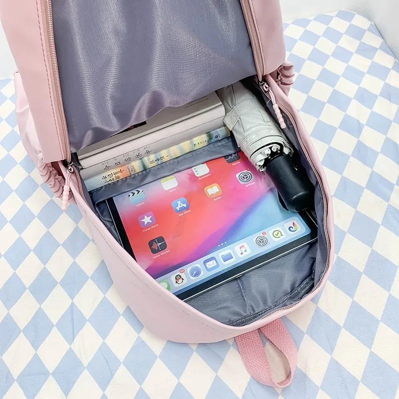 Nylon Waterproof Women Backpack Japanese School Bag For Girls