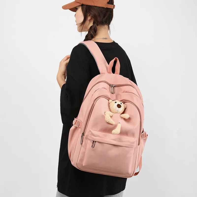 Nylon Women Backpack Anti-theft Schoolbags Large Capacity