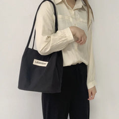 Nylon Waterproof Women Bucket Bag Solid Large Shoulder Shopping Bags