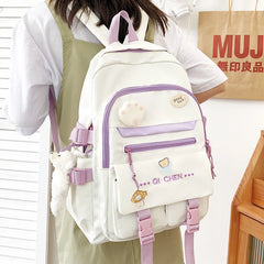 Nylon Waterproof School Backpack for Teens Girls