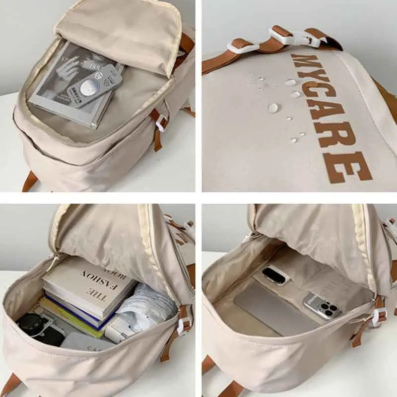Nylon Women Backpack Waterproof Rucksack School Bag Student Bookbag Travel