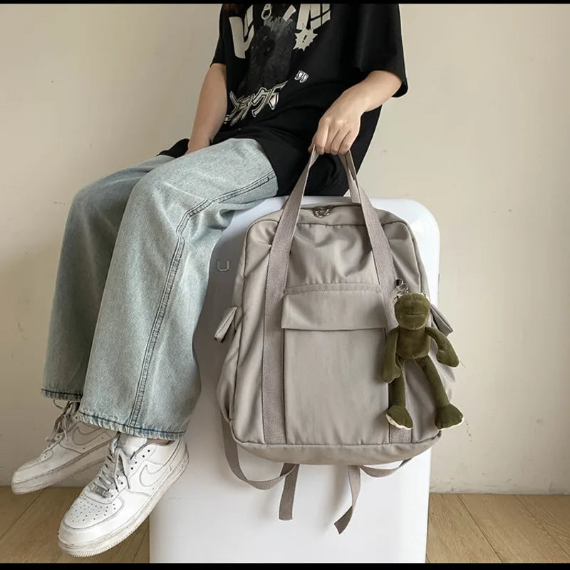 Nylon Women Backpack Solid Female Backpacks School Bag for Girls Teenage