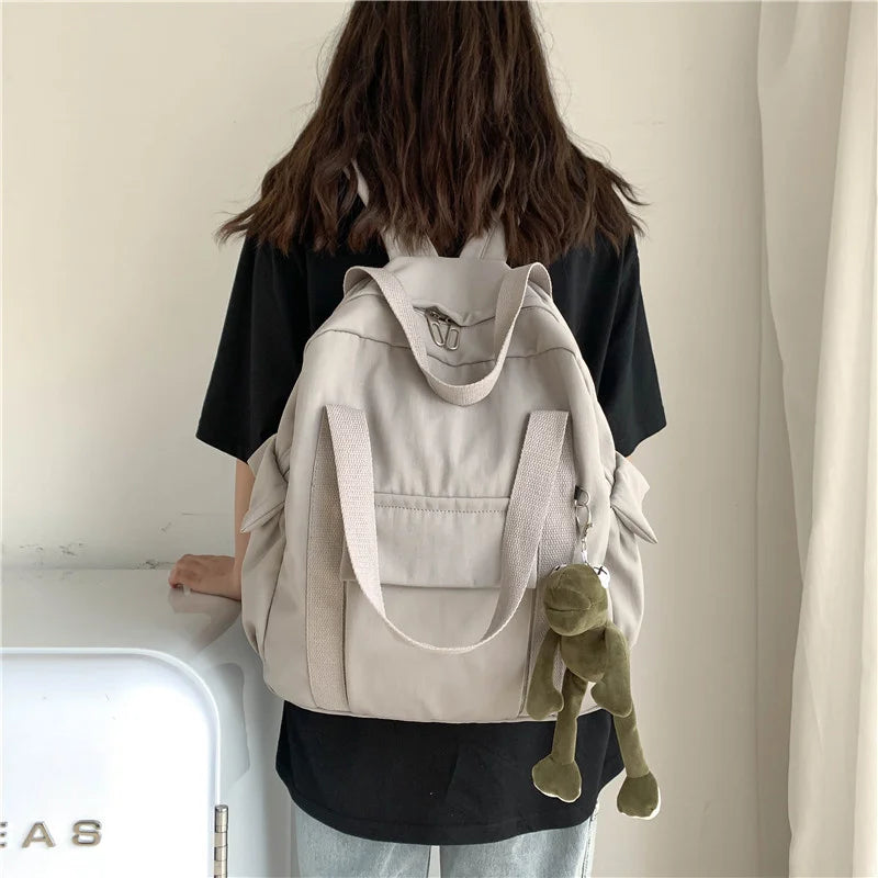 Nylon Women Backpack Solid Female Backpacks School Bag for Girls Teenage