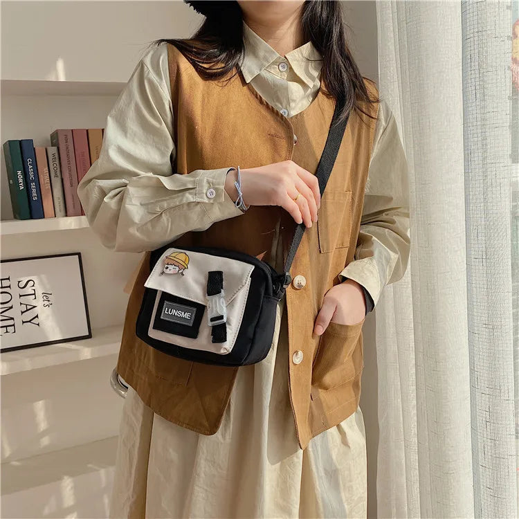 Nylon Women Bag Small Square Bag Student Handbag Shoulder Messenger Bag