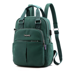 Nylon Women School Backpacks Anti Theft USB Charge Waterproof Bagpack