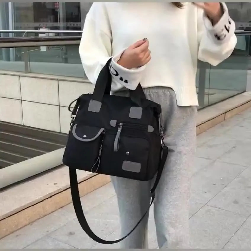 Nylon Waterproof Crossbody Bag Large Capacity Tote Travel Messenger