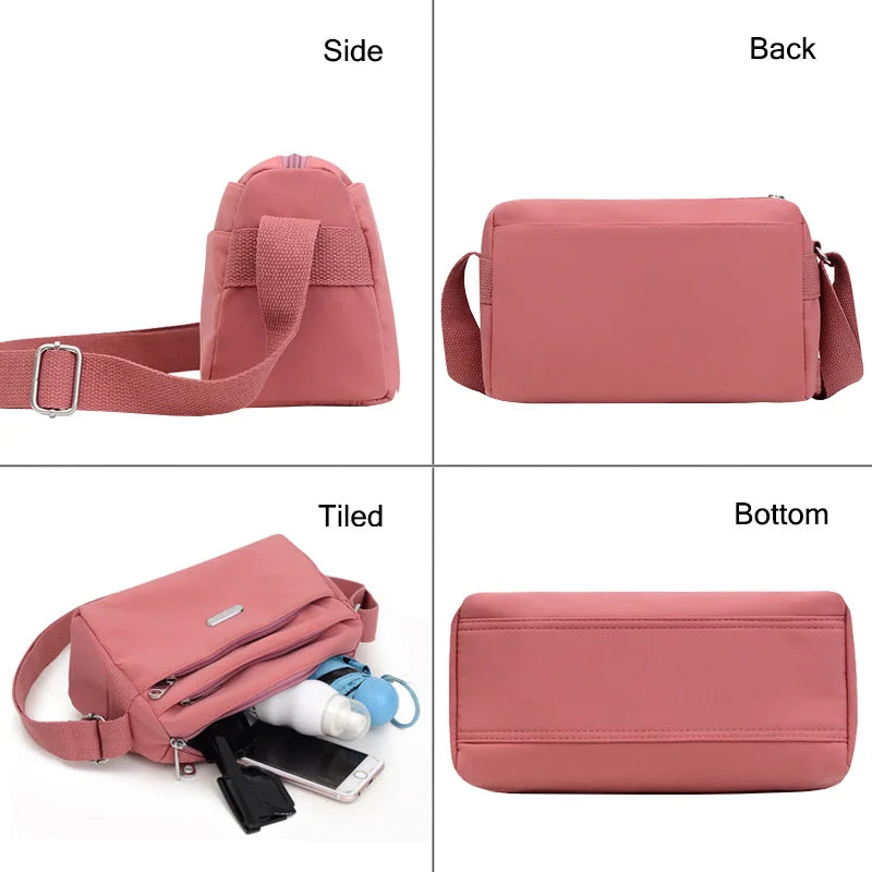 Nylon Women Shoulder Bags Casual Female Handbags Solid Travel Crossbody Bag
