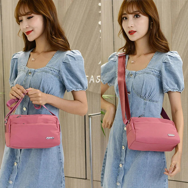 Nylon Women Shoulder Bags Casual Female Handbags Solid Travel Crossbody Bag