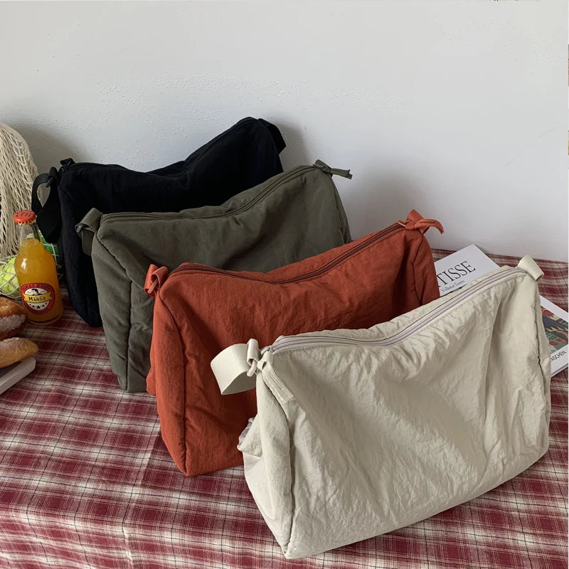 Nylon Women Shoulder Bags Solid Travel Crossbody Bag for Girl Retro Handbag