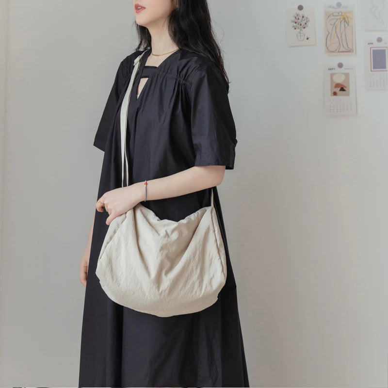 Nylon Women Shoulder Bags Solid Travel Crossbody Bag for Girl Retro Handbag
