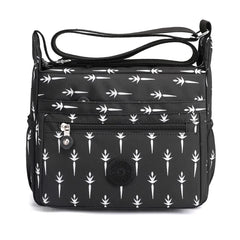 Printed Nylon Women's Crossbody Bag Large Capacity Travel Messenger Bag