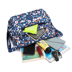 Printed Nylon Women's Crossbody Bag Large Capacity Travel Messenger Bag
