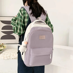 Nylon Backpack for Junior School Students Large Capacity Travel Bag