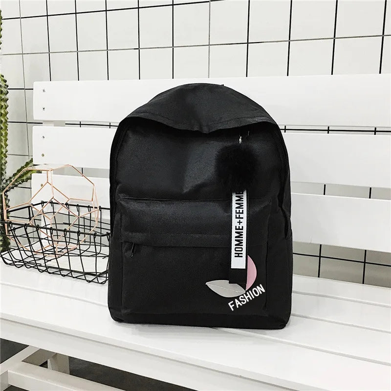 Nylon Leaf Print Schoolbag Women Travel Backpack
