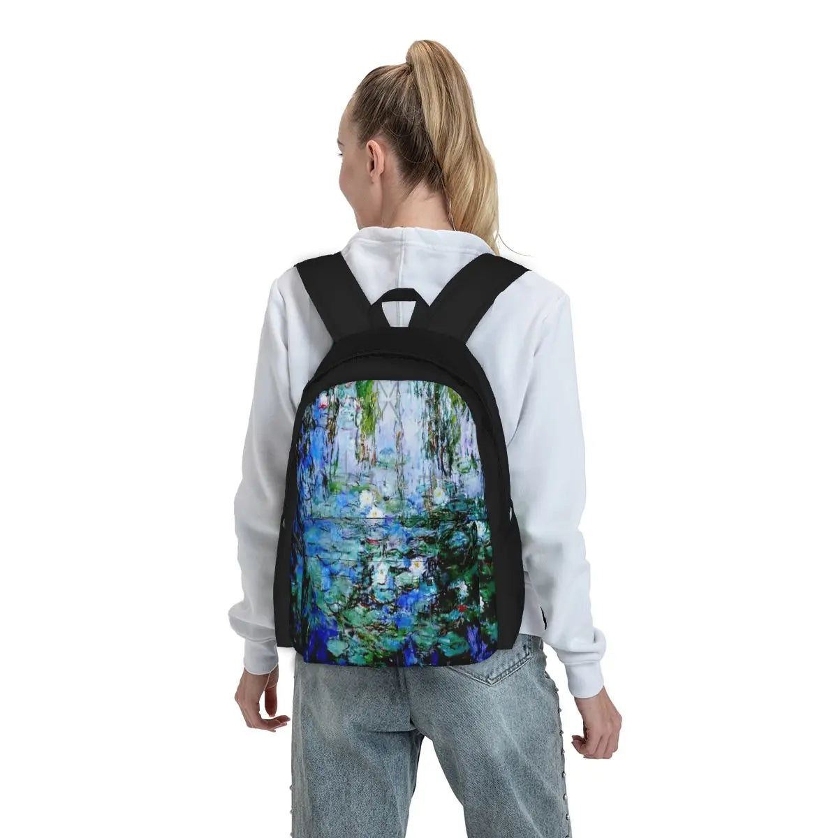 Nymphas Bleus By Claude Monet Backpacks Men's Backpacks Bags For Women Women Bac