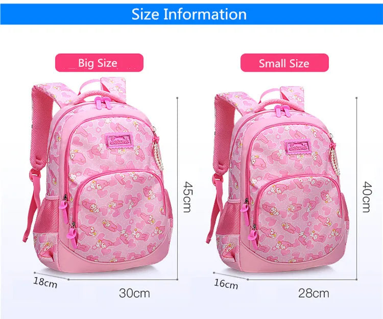 Girls School Backpack Elementary Student Book Bag Christmas Gift