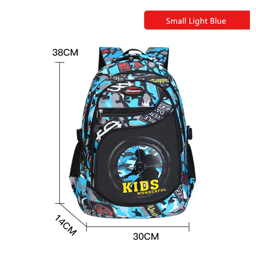 Boys Camouflage Backpack Waterproof Elementary School Bag
