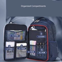 Boys Waterproof Elementary School Backpack with Multiple Pockets