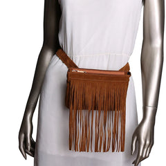 Vintage Velvet Waist Bag for Women Tassel Fanny Pack