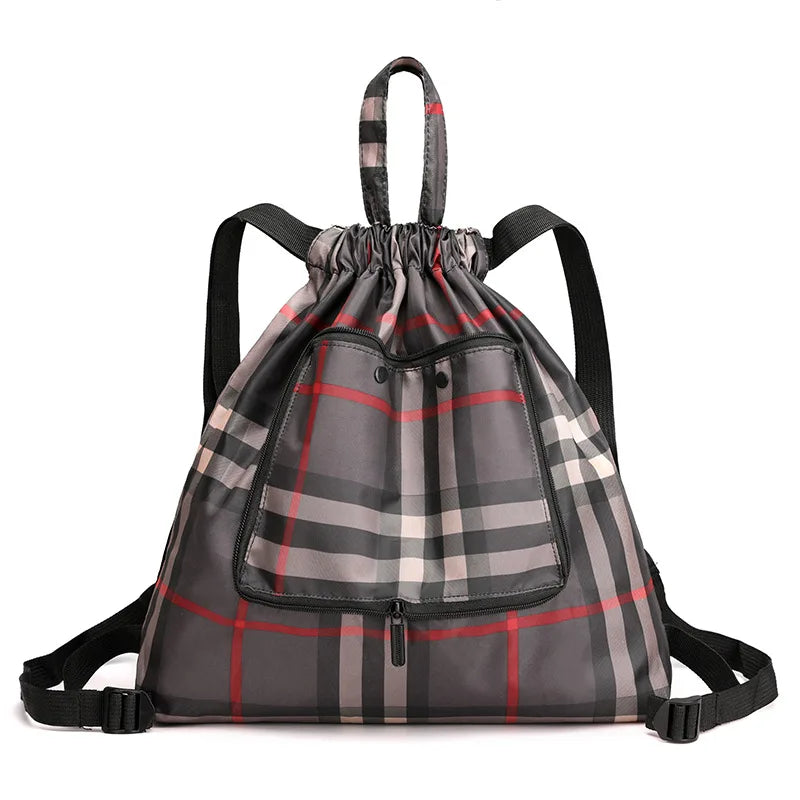 Girls Backpack Lightweight Foldable Women's Sports Drawcord Nylon Print Large