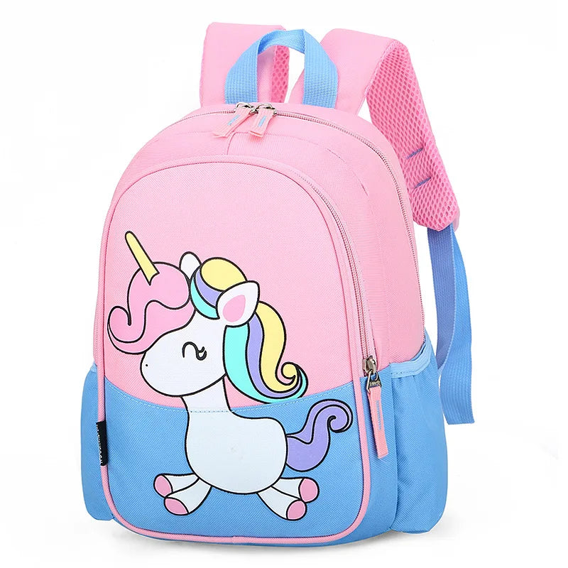 Girls School Pink Backpack Unicorn Cartoon Printing