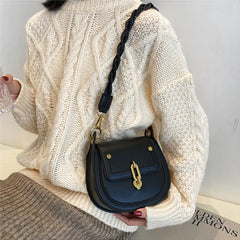 Leather Saddle Bag Women Crossbody Handbag Purse