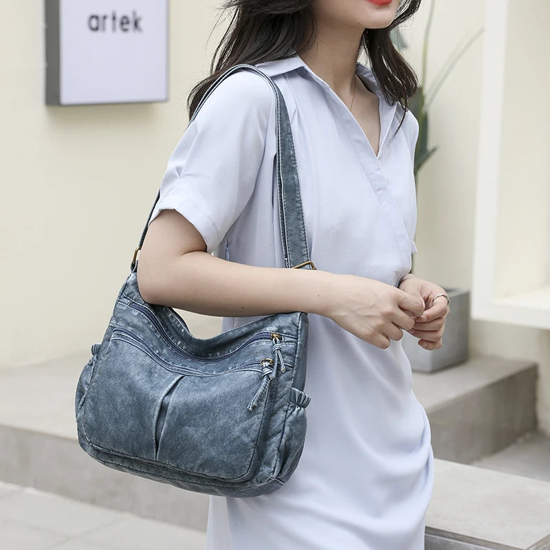 Vintage Leather Women Crossbody Shoulder Bag Lady Handbag Messenger Purse