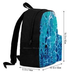 Ocean Bag Backpack Water Drops Blues Acrylic