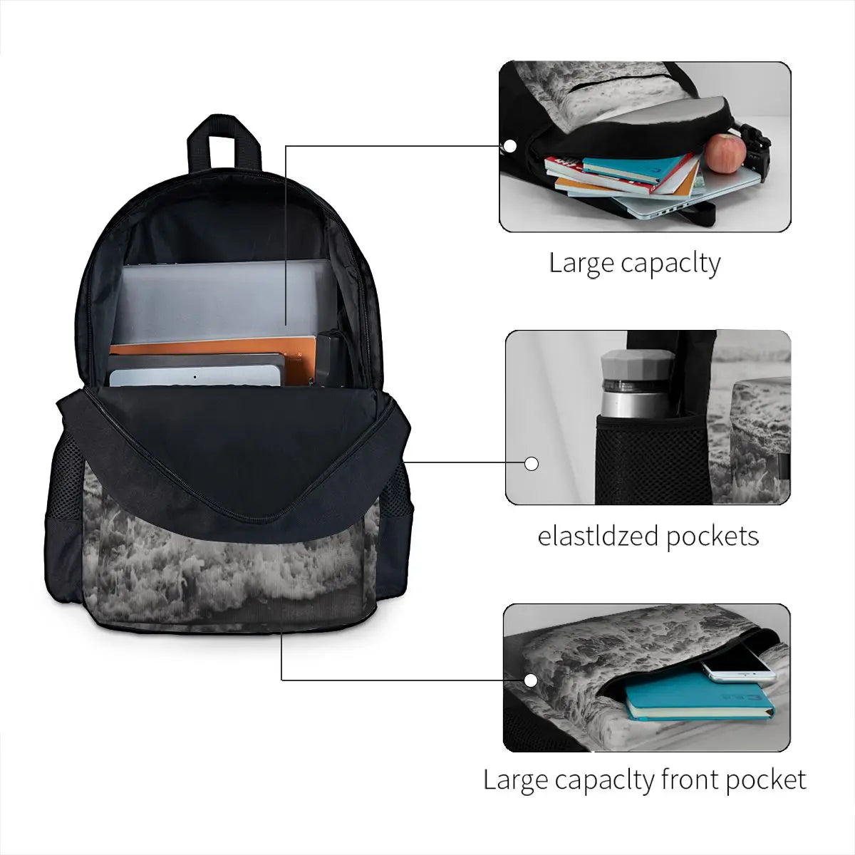 Ocean Crash Backpacks Men's Women's Bags For Women