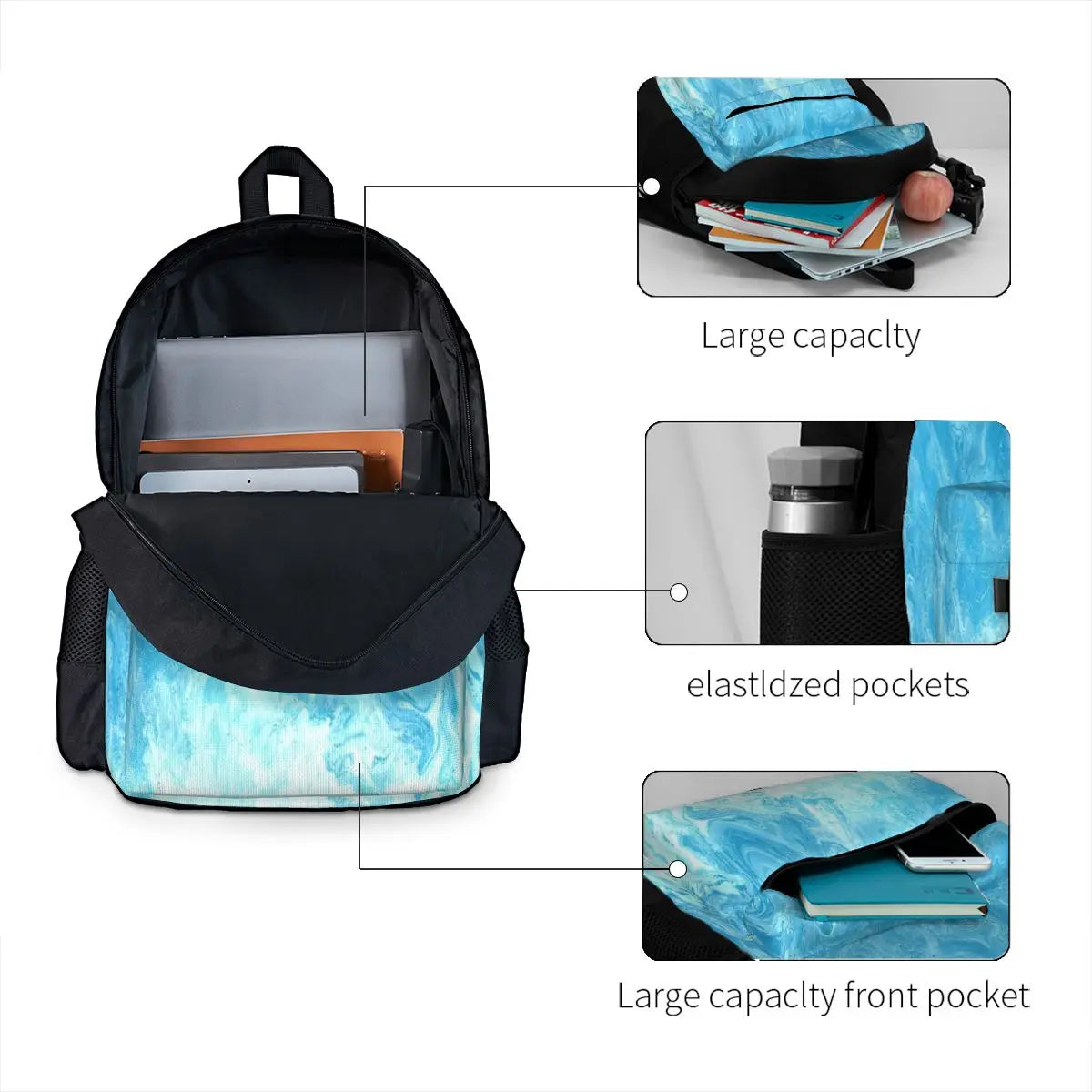 Ocean Turquoise Backpacks Men's & Women's Bags