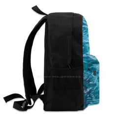 Ocean Wave School Bag Big Capacity Backpack Laptop 15 Inch