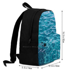 Ocean Wave School Bag Big Capacity Backpack Laptop 15 Inch