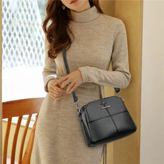 Soft PU Leather Office Ladies Bucket Bag Crossbody Shoulder Bag