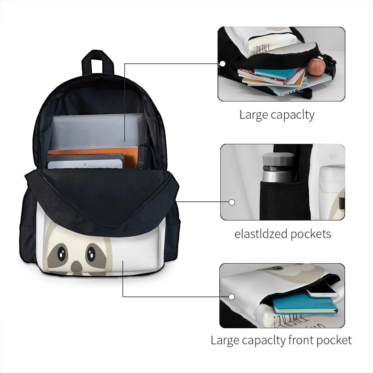 Sloth Backpacks Men Women Bags Harajuku Man Youth Women's