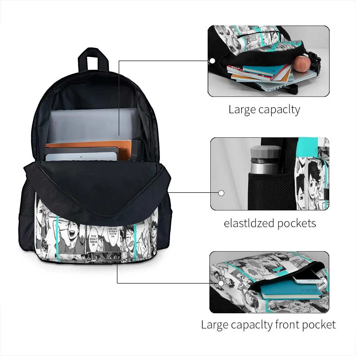 Oikawa Jersey Collage Backpacks Zipper Bag