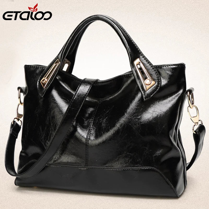 Oil Wax Leather Handbags High Shoulder Bags Ladies Handbags PU women bags