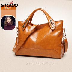Oil Wax Leather Handbags High Shoulder Bags Ladies Handbags PU women bags