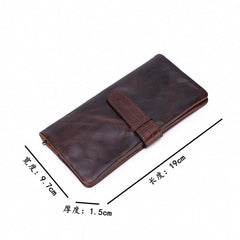 Oil Wax Leather Men's Long Wallet - Vintage Multi-card Wallets