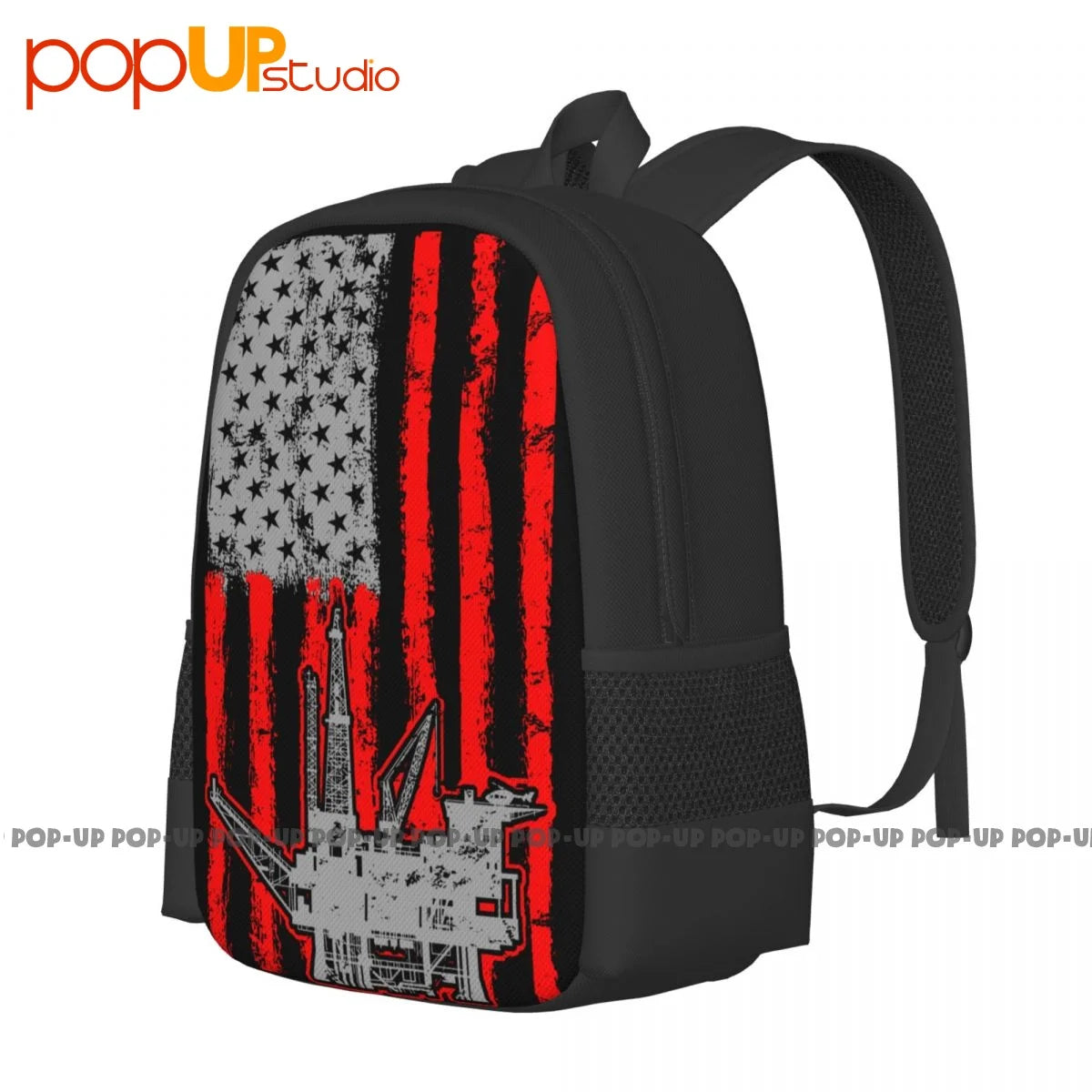 Oilfield American Flag Oil Worker Backpack