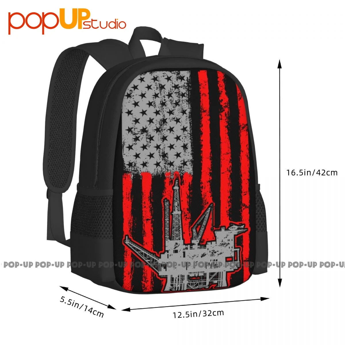 Oilfield American Flag Oil Worker Backpack