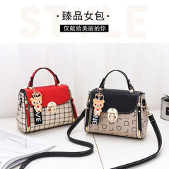 OkoLive School Litter Bear PU Leather Waterproof Handbag Women's Shoulder Bag