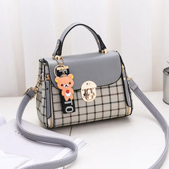 OkoLive School Litter Bear PU Leather Waterproof Handbag Women's Shoulder Bag