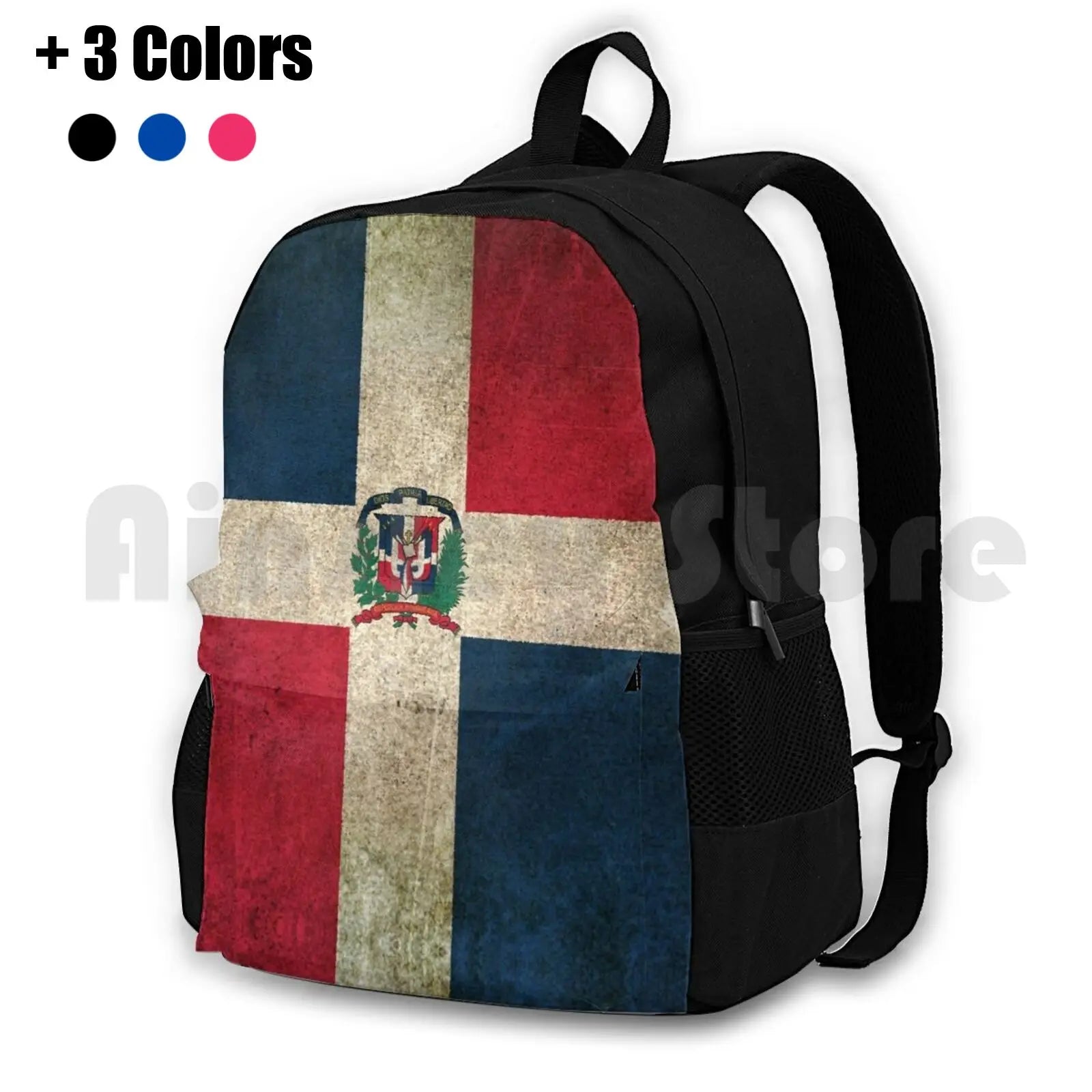 Distressed Vintage Flag Of Dominican Republic Outdoor Hiking Backpack