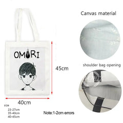 Omori Canvas Shoulder Bag Large Shopper Beach School Cartoon Eco Reusable