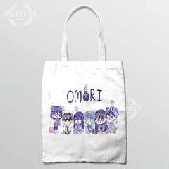 Omori Canvas Shoulder Bag Large Shopper Beach School Cartoon Eco Reusable