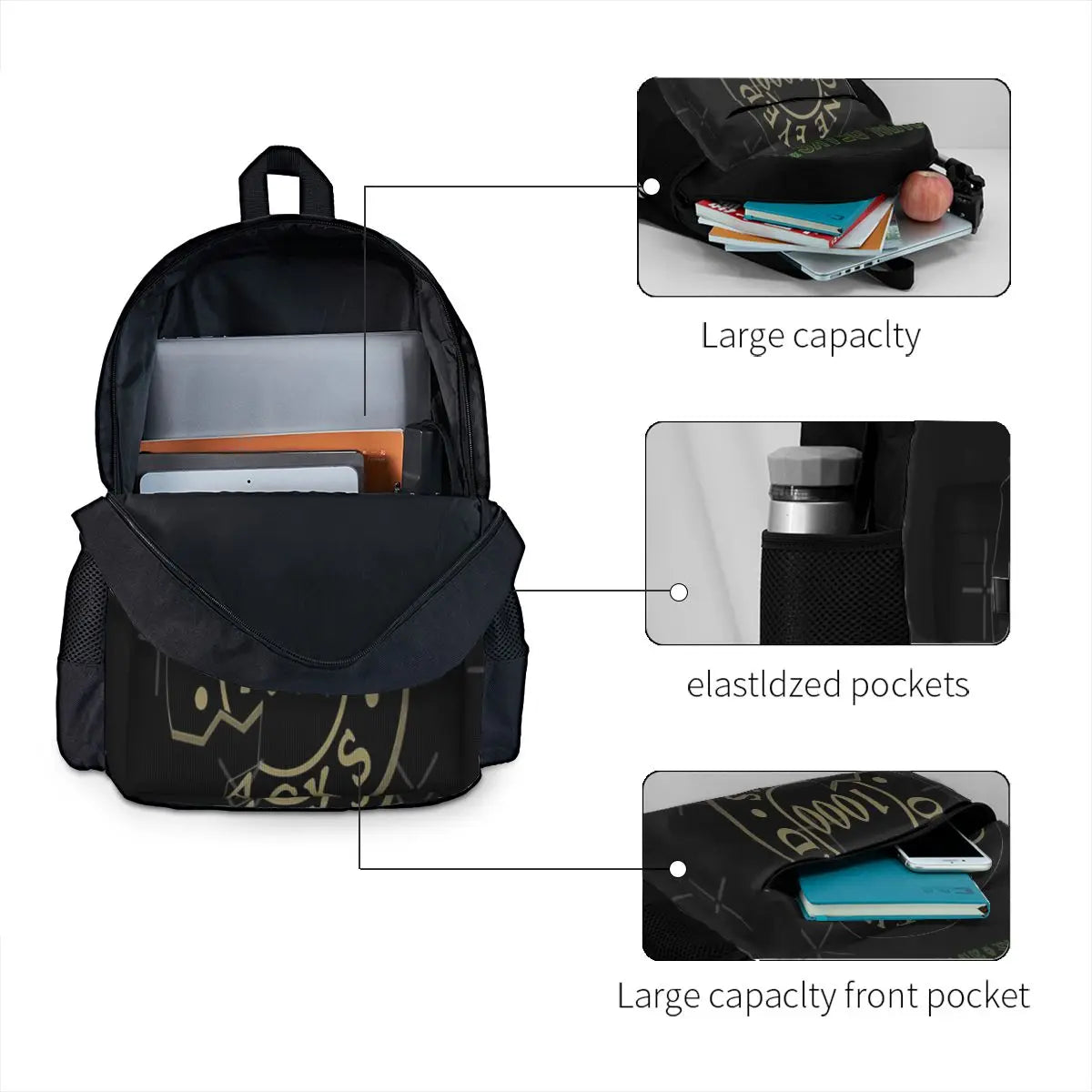 One Eyed Jacks Poker Chip Backpacks Zip Pockets