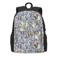 Waterproof Men's Backpack with $100 Bills Print