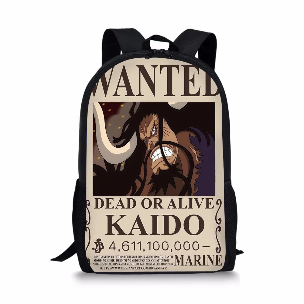 One Piece Print Backpack Portable Casual Outdoor Travel Children's Knapsack
