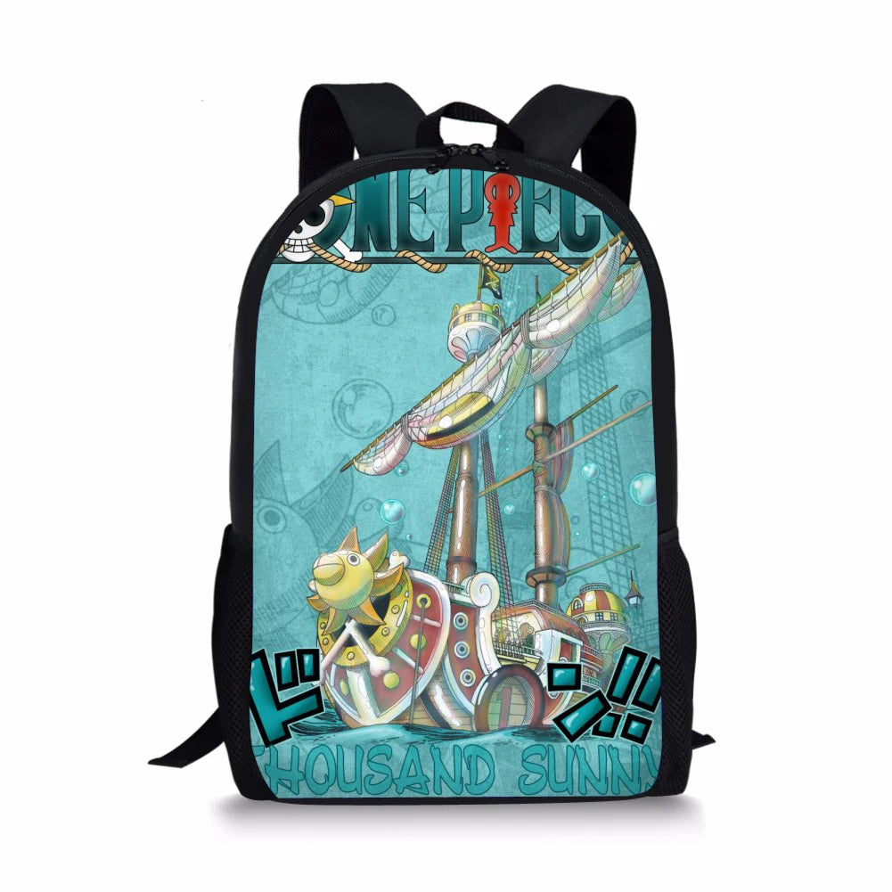 One Piece Print Backpack for Boys Girls