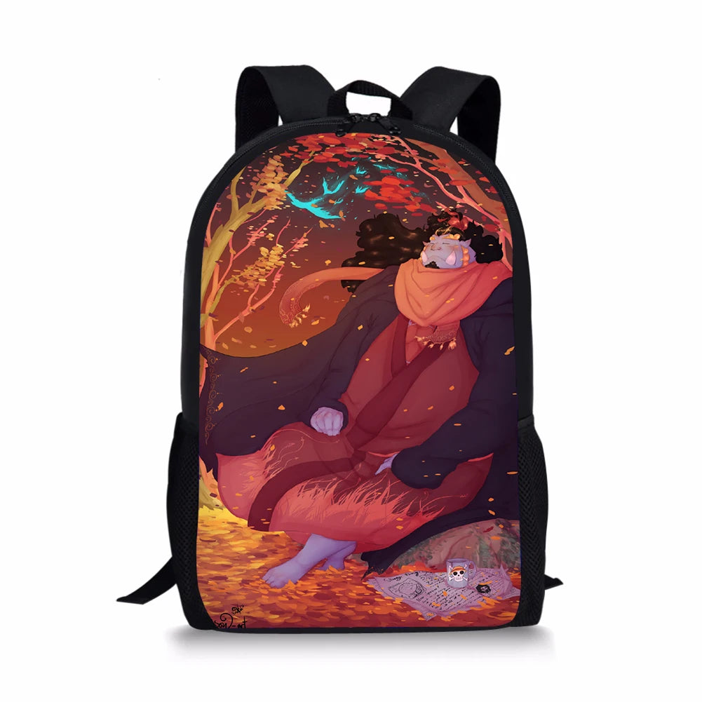 One Piece Printing Backpack for Kid Shoulders Bag School Bag